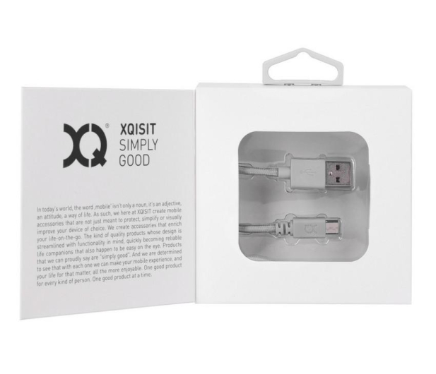 Xqisit KABEL USB-microUSB XQISIT 1.8m biały w oplocie # - 1425978 - zdjęcie 2